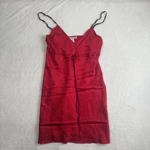 VTG Y2K August Moon Intimates Red Cami Sleeveless Silk Top Women's Small - Picture 1 of 6