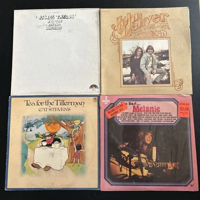 Folk Music Lot JOHN DENVER JAMES TAYLOR CAT STEVENS MELANIE Vinyl Records - Image 1 of 2