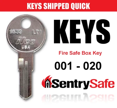 Sentry Safe & Fire Box keys / Select your key code / Series 001 - 020