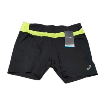 Womens Asics Running Shorts, Black & Lime, Size XL  RRP £33 - Image 1 of 2