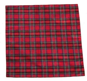 Gascoigne Red Scotch Tartan Plaid Pocket Square 15.5 X 15.5 Men's - Picture 1 of 1