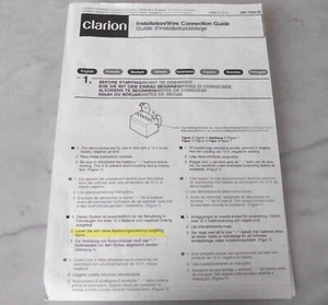 Clarion Autoradio Einbauanleitung Connection Guide Deutsch,GB,F,ES,I,NL,S,Por - Bild 1 von 1