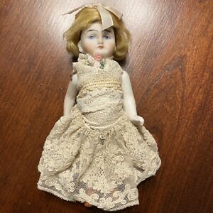 Antique German All Bisque Dollhouse Doll 6248  6” Wire Jointed