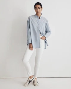 NWT Madewell Women's 9" Mid Rise Skinny Crop Denim Jeans in Pure White Size 27 - Picture 1 of 8