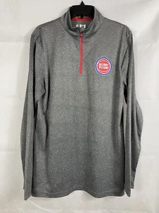 NBA Men's Size Medium Detroit Pistons 1/4 Zip Pullover Gray Moisture Wicking - Picture 1 of 12