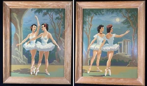 Par de bailarinas pinturas pintura por número a la luz de la luna 16x20 PBN - Imagen 1 de 5