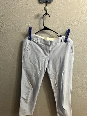 J. Pantalones Crew Mujer Talla 6 Skimmer Oxford Pierna Recortada Azul Estilo A1201 Foto 1 de 4