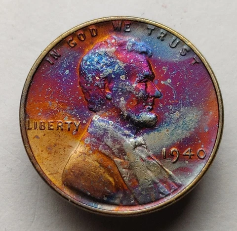 1940 wheat penny monster toning us Lincoln cent coin  #268 Cover