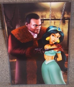 The Candyman vs Princess Jasmine Glossy Art Print 11 x 17 In Hard Plastic Sleeve - Picture 1 of 1