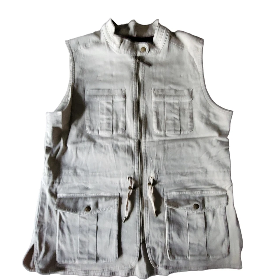 Chaleco utilitario Gander Mountain Guide Series para mujer mediano caqui forrado de franela Foto 1 de 4