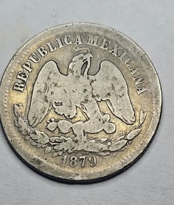 1879 Mo M Mexico 25 Centavos Silver Coin - Picture 1 of 8