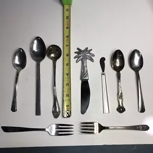 Besteck Konvolut 9 - 5 Löffel, 2 Gabeln, 2 Messer - gemischte Marken / Alter - Bild 1 von 20