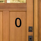 Stick-On House Numbers - No 0 - Satin Black - 10cm - Door, Fence, Gate