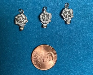 3 sets sterling silver clasp, 9 x 8mm round flower - Picture 1 of 3