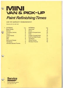 MINI VAN & PICK-UP 1981 DEALER PAINT RE-FINISHING TIMES PUBLICATION - Picture 1 of 1