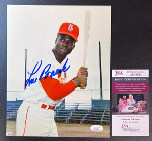 Lou Brock Signed 8x10 Photograph JSA w/COA MLB St. Louis Cardinals #20 HOF '85! - Picture 1 of 4