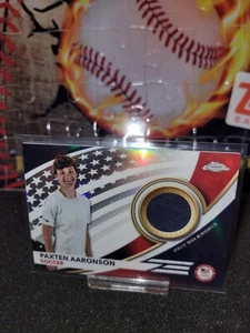 2024 TOPPS CHROME OLYMPICS REFRACTOR PAXTEN AARONSON PATCH RELIC - Picture 1 of 2