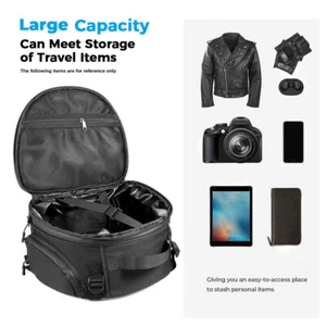 Motorcycle Helmet Bag Tail Rear Seat Bag Pack Waterproof Extended Luggage Travel - Picture 1 of 11