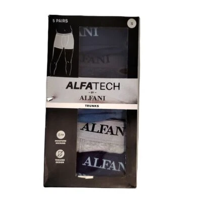 Paquete de 5 calzoncillos boxer Alfani lisos y a rayas para hombre pequeños azul/azul marino combo Foto 1 de 4