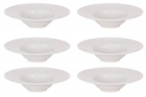 BOX OF 6 - Ivory Shine "BARY" porcelain round PASTA RISOTTO plate 28cm - Picture 1 of 1