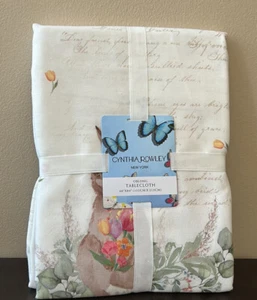 Cynthia Rowley Spring Easter Tablecloth 60”x84” New Floral Butterfly - Picture 1 of 3