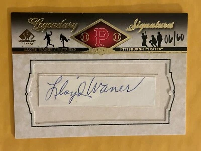 2008 UD SP Legendary Lloyd Waner Cut Auto HOF Pirates 6/60 Autograph  - Image 1 of 3