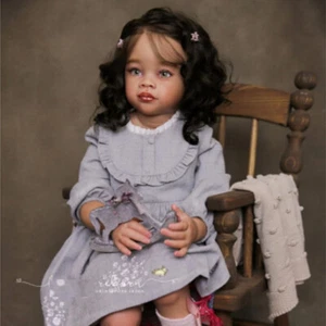 Sweet 30" Already Finished Reborn Baby Doll Cloth Body Girl Rooted Hair Handmade - Picture 1 of 4