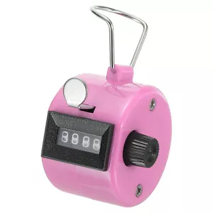 Clicker Counter 4-Digit Hand Tally Counter Mechanical Click Counter Pink - Picture 1 of 5