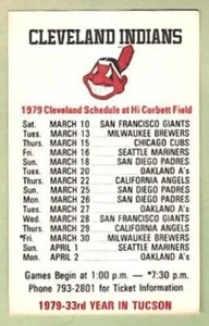 CLEVELAND INDIANS ~ 1979 Spring Training Pocket Schedule ~ FREE SHIPPING - Picture 1 of 1