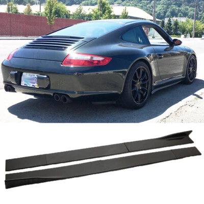Carbon Fiber Look Car Side Skirt Rocker Panel Splitter Lip For Porsche Boxter - Image 1 of 4