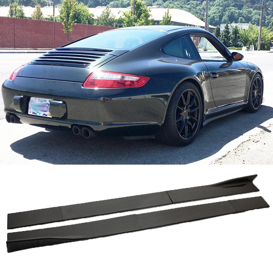 Carbon Fiber Look Car Side Skirt Rocker Panel Splitter Lip For Porsche Boxter — 第 1/4 张图片