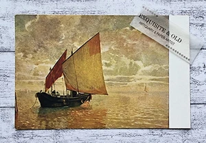 AK Gustav Schönleber Venezianische Fischerboote Lagune Postkarte Leipzig Museum - Picture 1 of 2