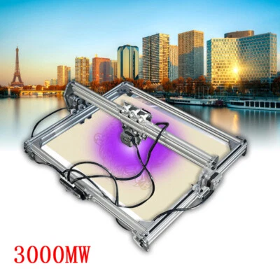 Mini grabadora láser CNC de escritorio hágalo usted mismo de 3000 mW de 2 ejes cortadora cortadora de madera Foto 1 de 4