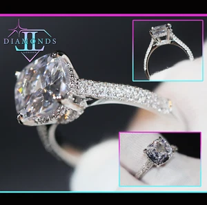Womens Cushion Diamond Ring, Womens Simulated Diamond Ring, Engagement Ring - Picture 1 of 7