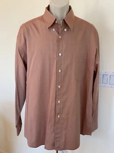 Camisa de vestir para hombre DONNA KARAN bronceada rubor con botones manga larga talla 17,5 34/35 - Imagen 1 de 12