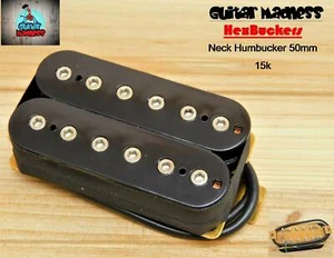 G.M. HexBucker Hight Output (50mm) Neck Humbucker Black, Chrome Poles - Picture 1 of 9