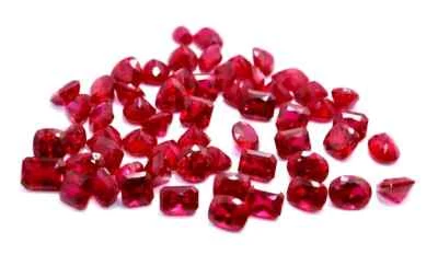 Red Ruby Natural 80 Ct 7-9 Piece Mix Cut Faceted Certified Loose Gemstone Lot - Image 1 of 4