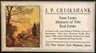 J. P. Cruikshank Farm Loans, Real Estate Advertising Ink Blotter Ft. Madison, Ia