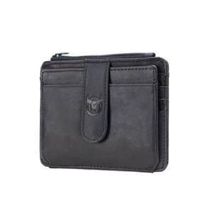 BULLCAPTAIN Genuine Leather Men's Wallet Business Card Holder Licence Card Case - Picture 1 of 19
