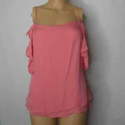 Derek Lam 10 Crosby Silk Ruffle Cami Layered Tank Pink Camisole Blouse Top 4 - Image 1 of 4
