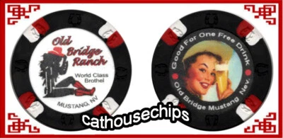Old Bridge Ranch Mustang, NV. Chip de bebida legal para burdel Cathouse Foto 1 de 2