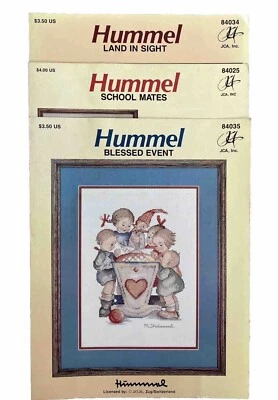 3 RARE HUMMEL CROSS STITCH CHARTS:  LAND IN SIGHT, BLESSED EVENT, SCHOOL MATES - Image 1 of 4