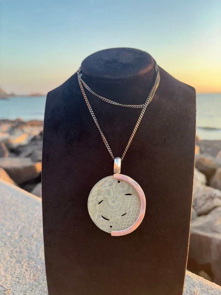 Collana In Argento 925 Giada Verde  - Immagine 1 di 4