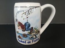 Gary Patterson "Hooked On Fishing" Mug Beer Stein. Ceramic Funny