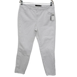 Pantalones ajustados Lauren Ralph Lauren Black Label blancos chinos moto sarga para mujer talla 12 - Imagen 1 de 6