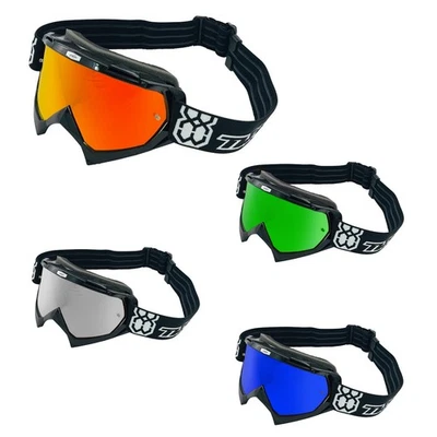 Occhiali Da Motocross TWO-X Crossbrille Race Enduro Specchiati Solid Neri MX - Immagine 1 di 4