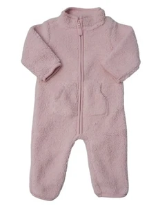 Carters Zip-Up 1 Piece Warm Long Sleeve Easy Care Jumpsuit pinm  12M OEKO TEX - Picture 1 of 4