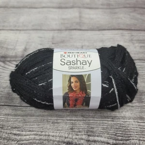 Filato scintillante Red Heart Boutique Sashay "Noir" nero con argento metallizzato 32 iarde - Foto 1 di 4