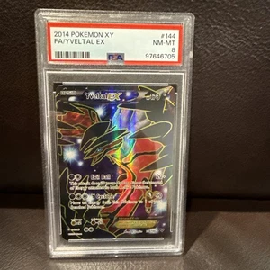 PSA 8 Yveltal EX 144/146 XY Base Set 2014 Full Art Pokemon Card FA Holo Foil - Picture 1 of 2