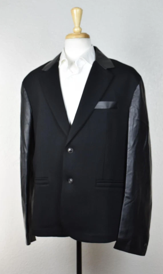 GIANNI VERSACE Hombre Neopreno Cuero Chaqueta Abrigo 56/46 EE. UU./3XL Nuevo $2500 Foto 1 de 4